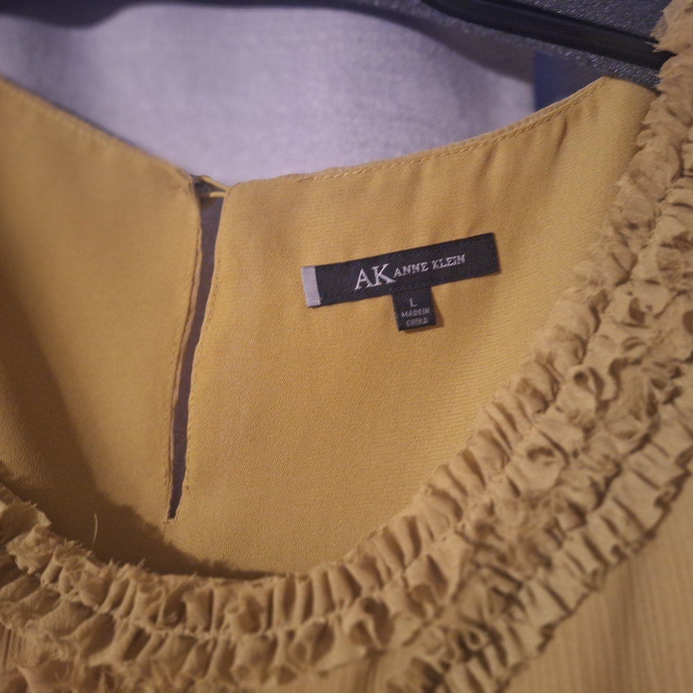 Anne Klein Golden Ruffle Blouse